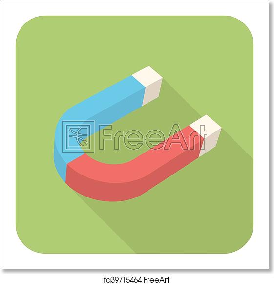 561x581 Free Art Print Of Magnet Icon Magnet, Modern Flat Icon With Long