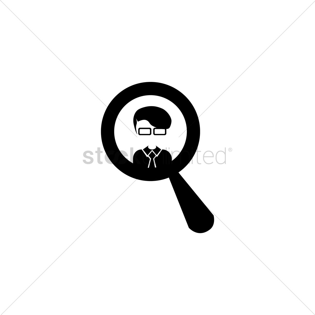 1300x1300 Man And Magnifier Icon Vector Image