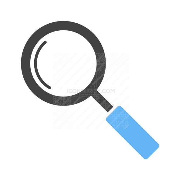 600x600 Magnifying Glass Blue Black Icon