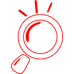 256x256 Red Magnifying Glass Icon