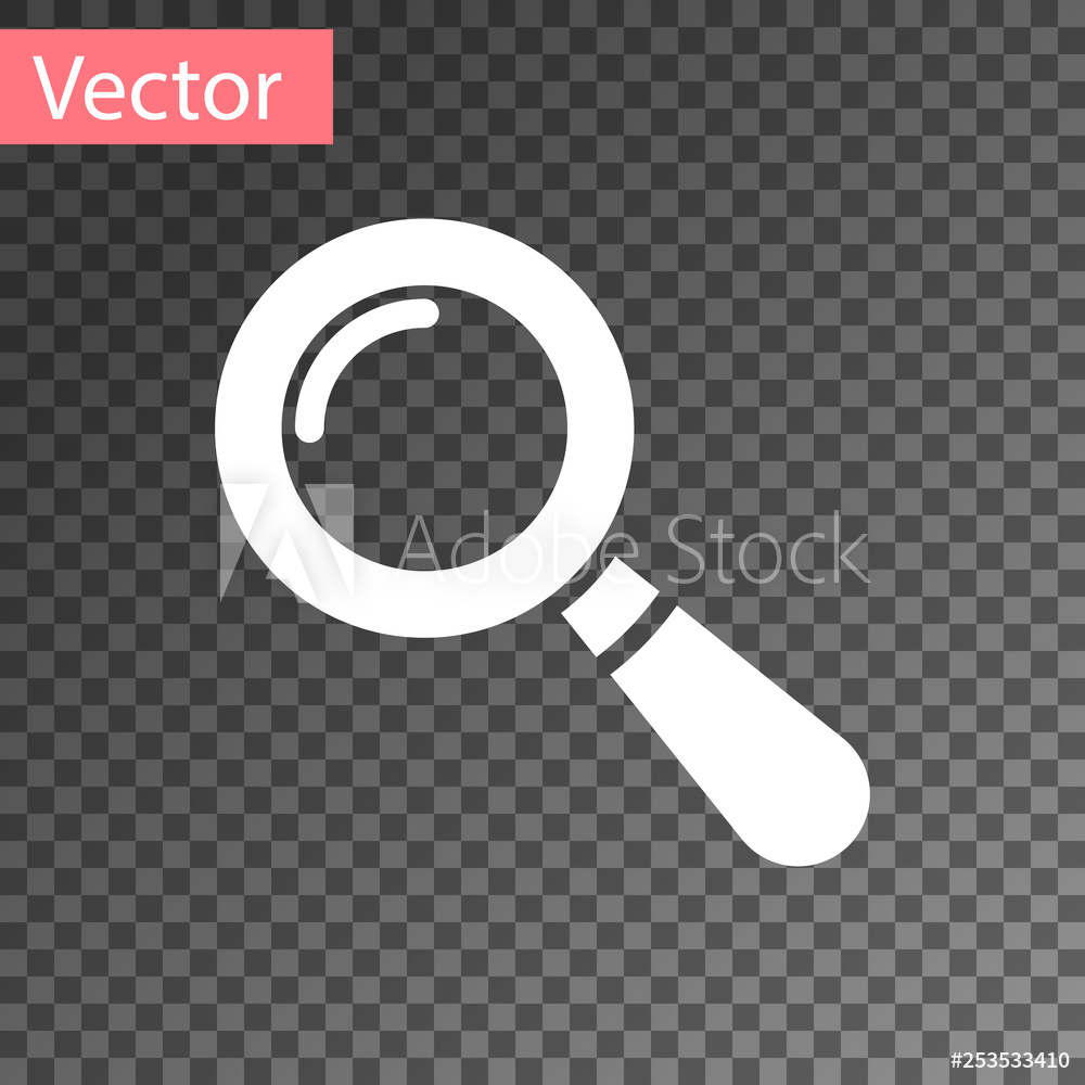 1000x1000 Photo Art Print White Magnifying Glass Icon Isolated