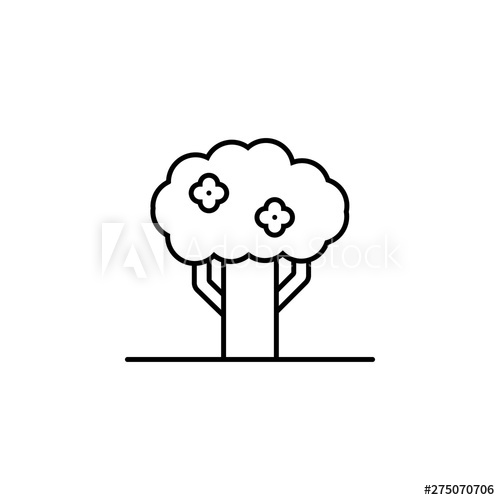 500x500 Tree, Magnolia Icon Simple Thin Line, Outline Vector Of Trees