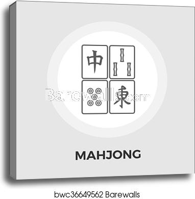 382x390 Mahjong Vector Flat Icon, Canvas Print Barewalls Posters