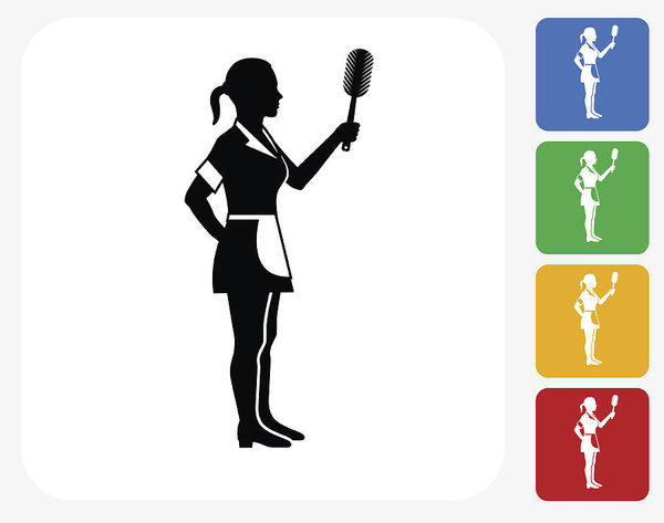 600x473 Maid Icon Flat Graphic Design Art Print