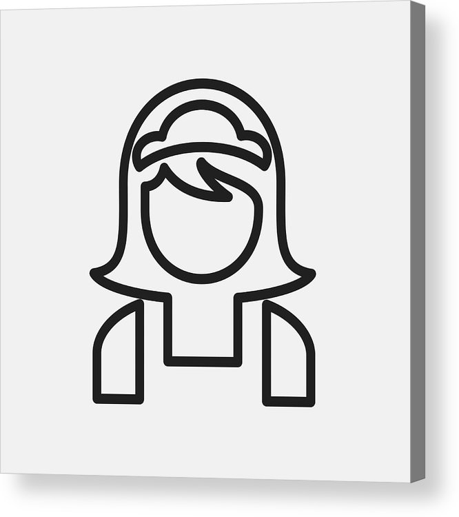 666x750 Maid Icon Illustration Acrylic Print