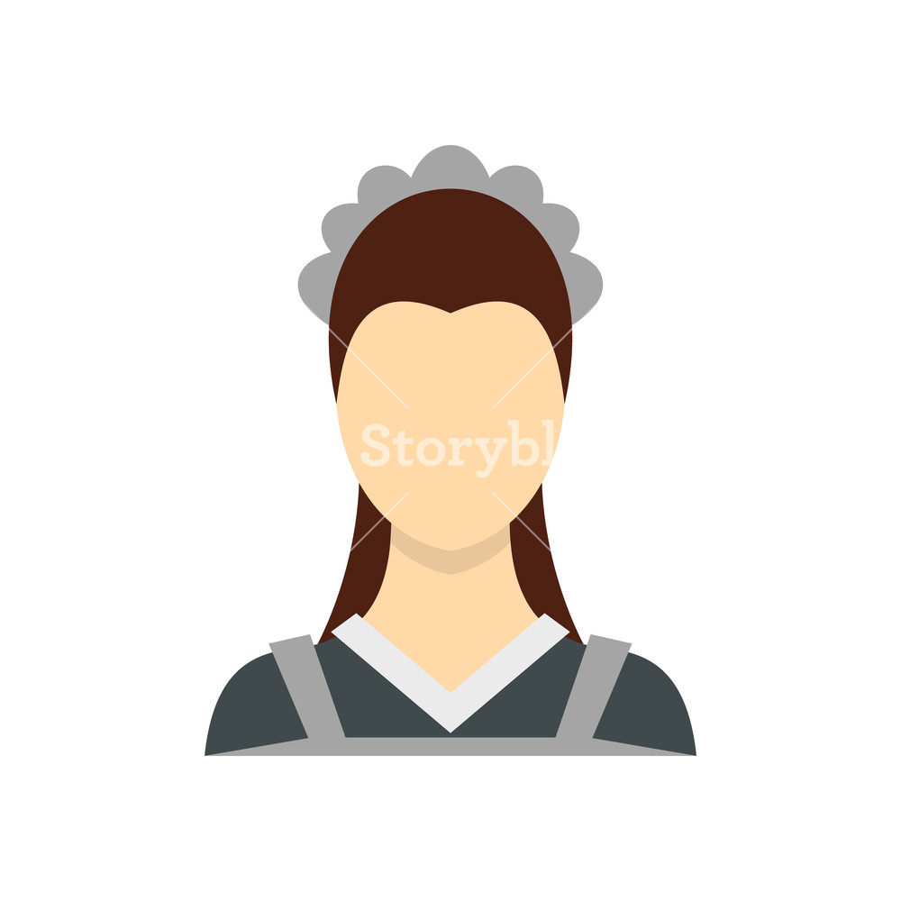 1000x1000 Maid Icon In Flat Style Isolated On White Background People
