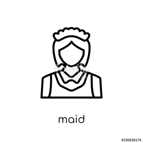 500x500 Maid Icon Trendy Modern Flat Linear Vector Maid Icon On White