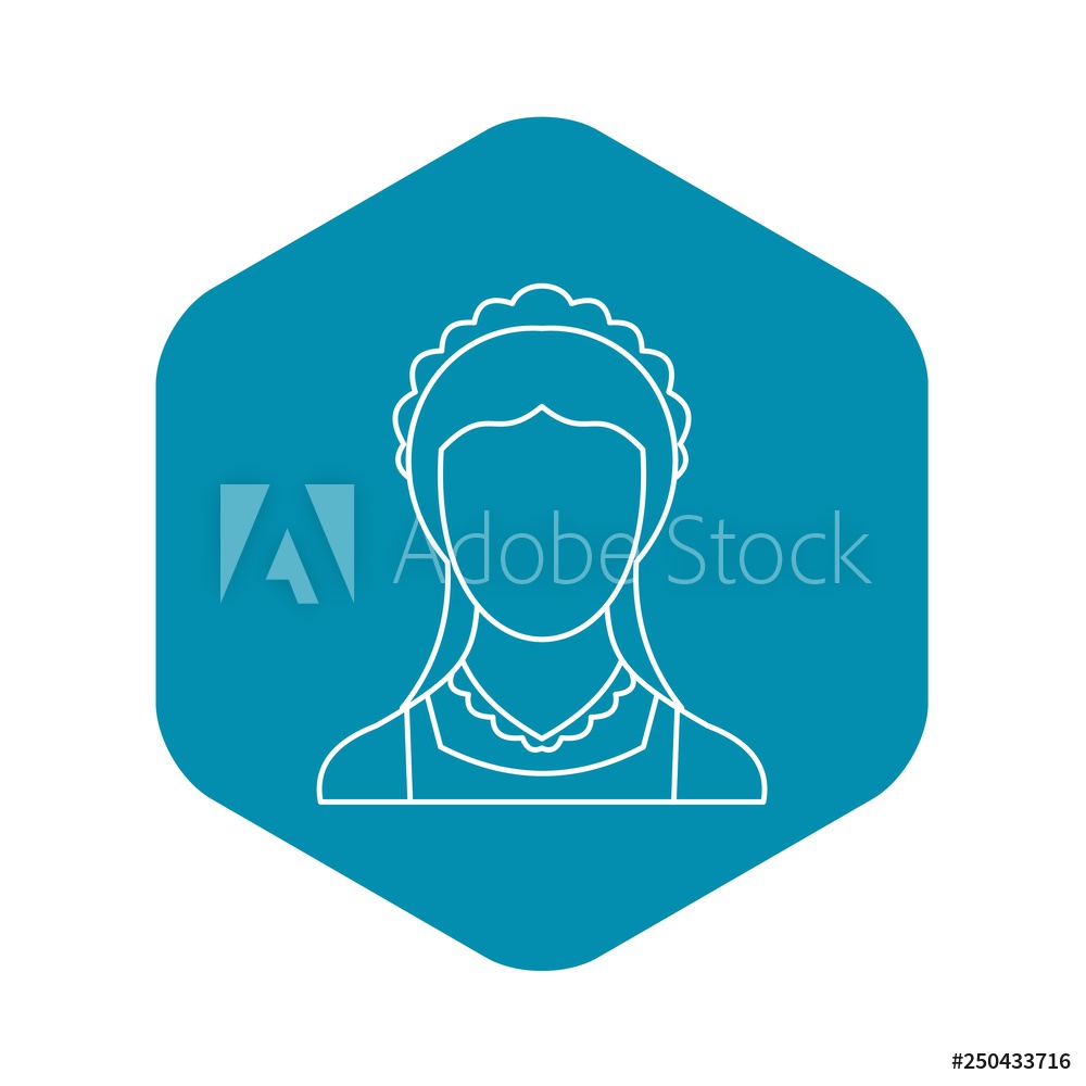1000x1000 Photo Art Print Maid Icon Outline Illustration Of Maid Vector