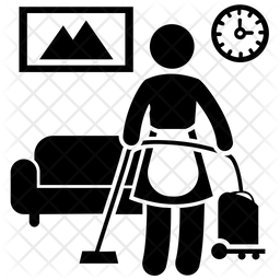 256x256 Hotel Maid Icon Of Glyph Style