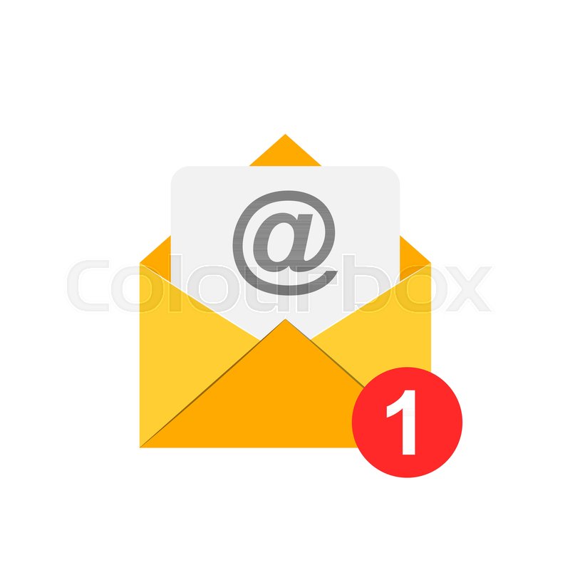 800x800 Mail Envelope Icon In Flat Style Stock Vector Colourbox
