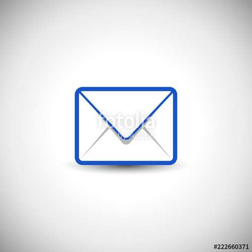 500x500 Blue Mail Envelope Icon Email Vector Illustration Stock Image