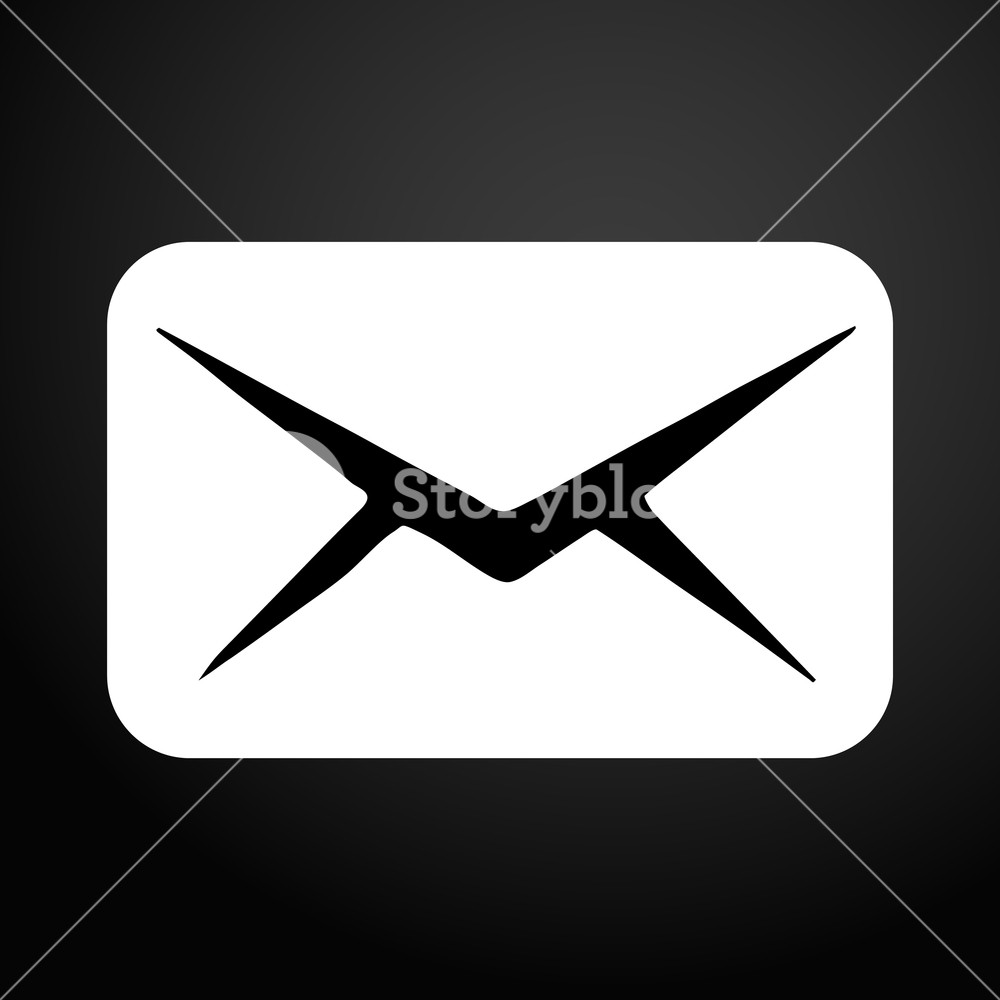 1000x1000 Mail Icon On Black Background Vector Royalty Free Stock Image
