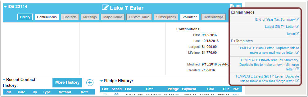 992x314 Mail Merge From A Member Record Thedatabank Support Center