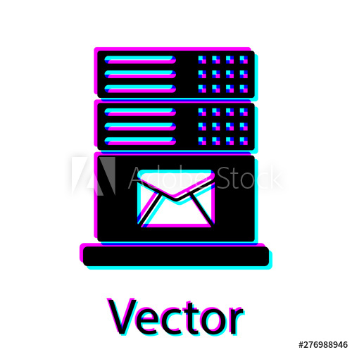 500x500 Black Mail Server Icon Isolated On White Background Vector