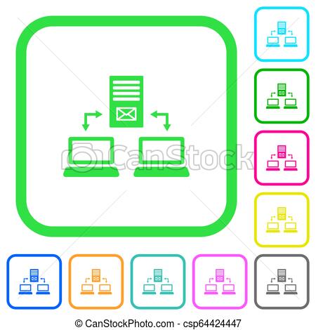 450x470 Multiple Connections To Mail Server Vivid Colored Flat Icons