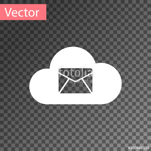 500x500 White Cloud Mail Server Icon Isolated On Transparent Background