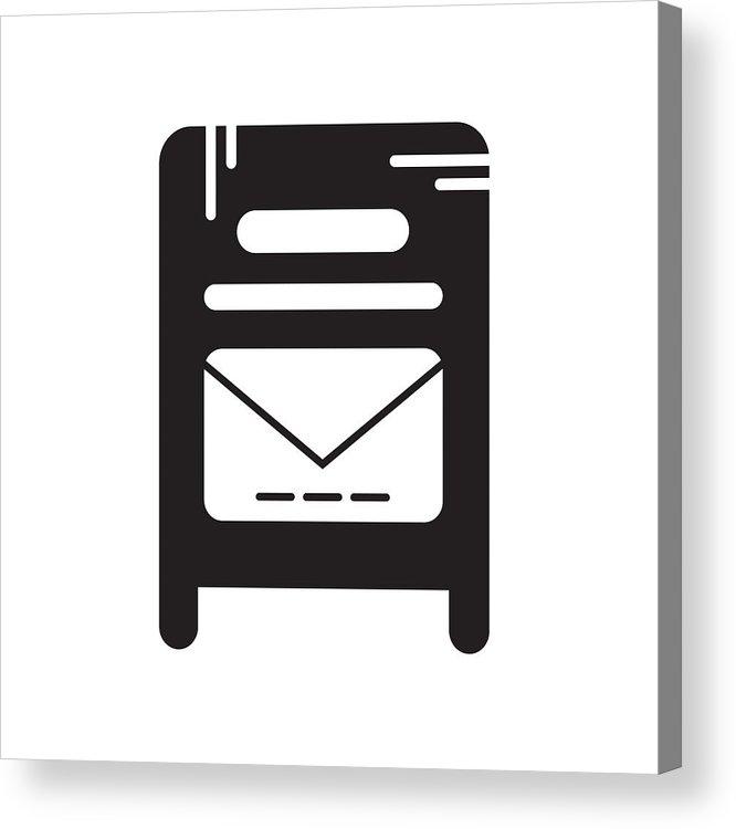 666x750 Mailbox Icon Isolated On White Background Black Filled Vector
