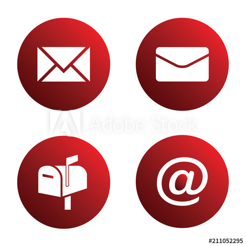 500x500 Vector Icon Set Red Mail Icons