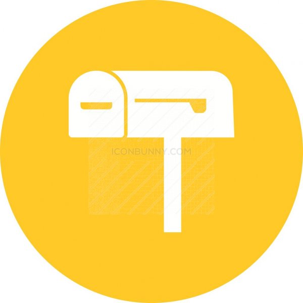 600x600 Mailbox Flat Round Icon