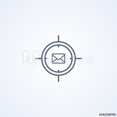 500x500 Mailing List, Vector Best Gray Line Icon