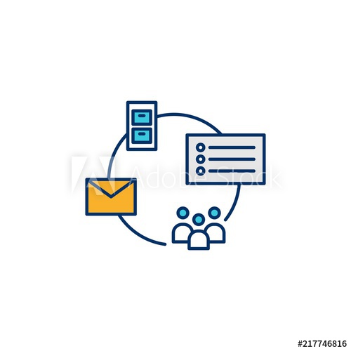 500x500 Mailing List Storage Vector Icon Illustration