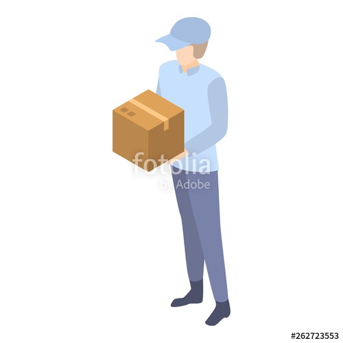 500x500 Mailman Delivery Box Icon Isometric Of Mailman Delivery Box