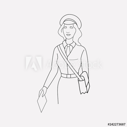 500x500 Mailman Icon Line Element Vector Illustration Of Mailman Icon