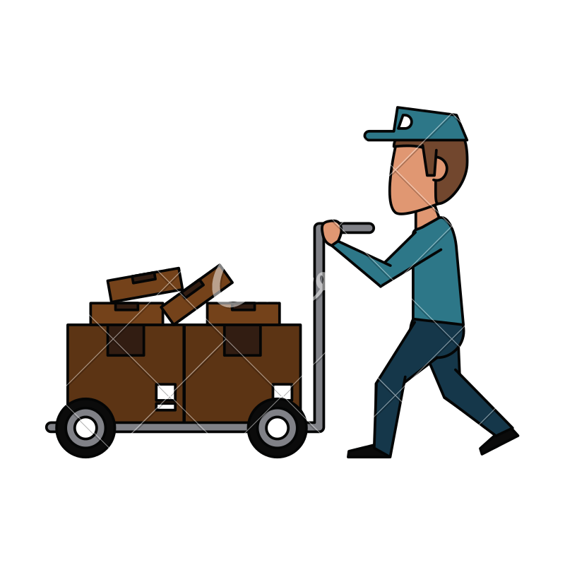 800x800 Mailman With Package Icon Image