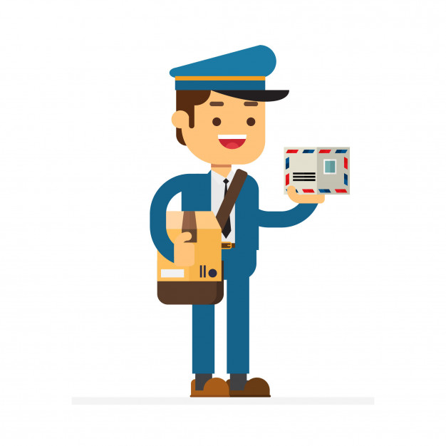 626x626 Man Character Avatar Icon Cheerful Postman Vector Premium Download