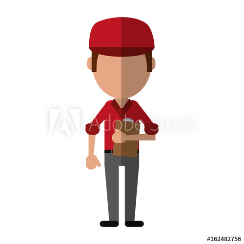 500x500 Mailman Or Delivery Guy With Clipboard Avatar Icon Image