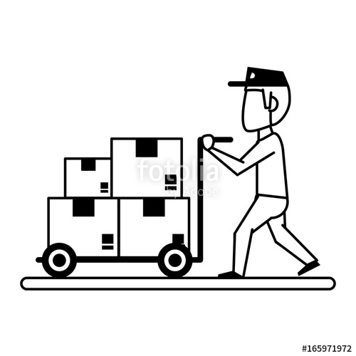 500x500 Mailman With Package Icon Image Stock Image And Royalty Free