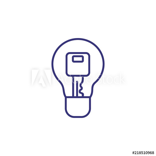 500x500 Main Idea Line Icon Key Inside Lightbulb Creativity Concept Can