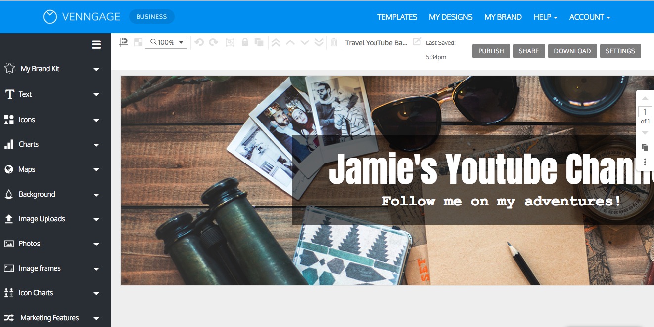 1322x662 Youtube Banner Maker