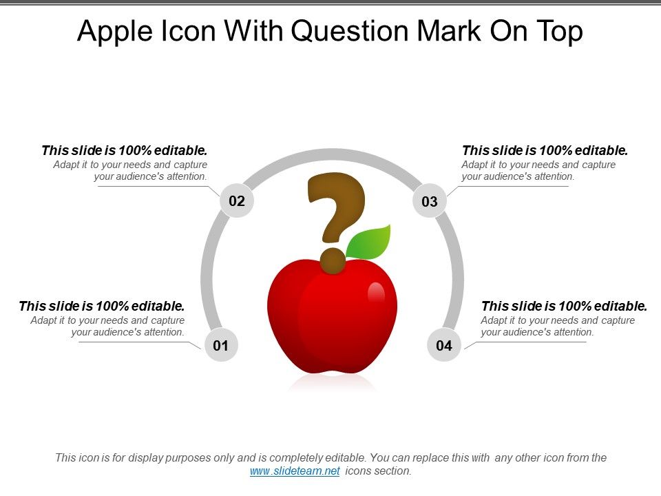 960x720 Apple Icon With Question Mark On Top Powerpoint Slide Images