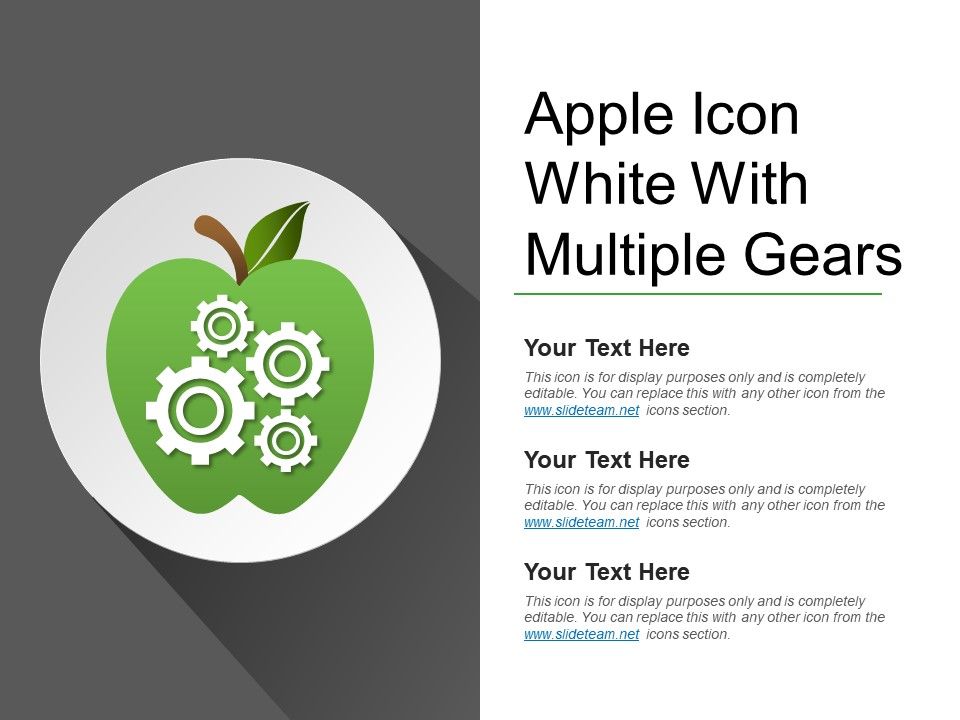 960x720 Apple Icon White With Multiple Gears Powerpoint Slide Templates