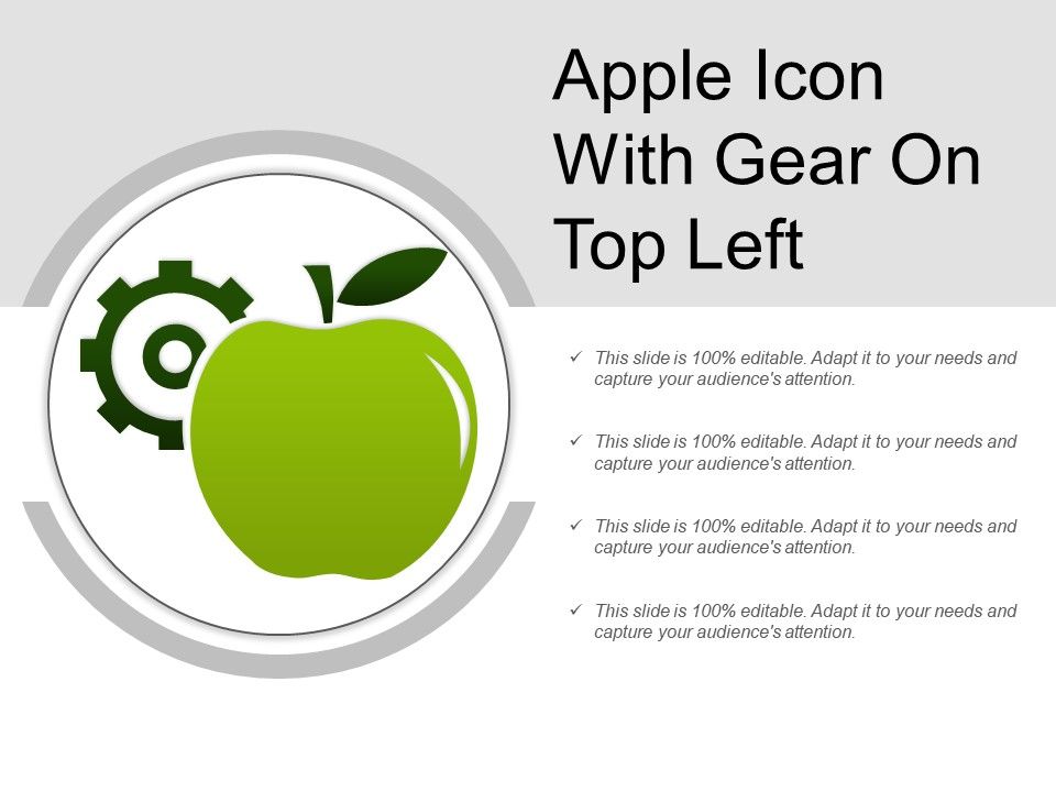 960x720 Apple Icon With Gear On Top Left Powerpoint Templates Designs