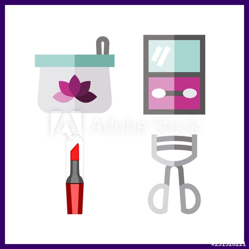500x500 Make Icon Vector Illustration Make Set Lipstick And Eye Shadow