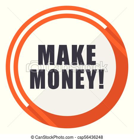 450x470 Make Money Flat Design Vector Web Icon Round Orange Internet
