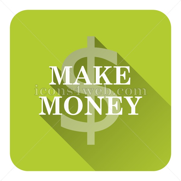 600x600 Make Money Flat Icon With Long Shadow Vector
