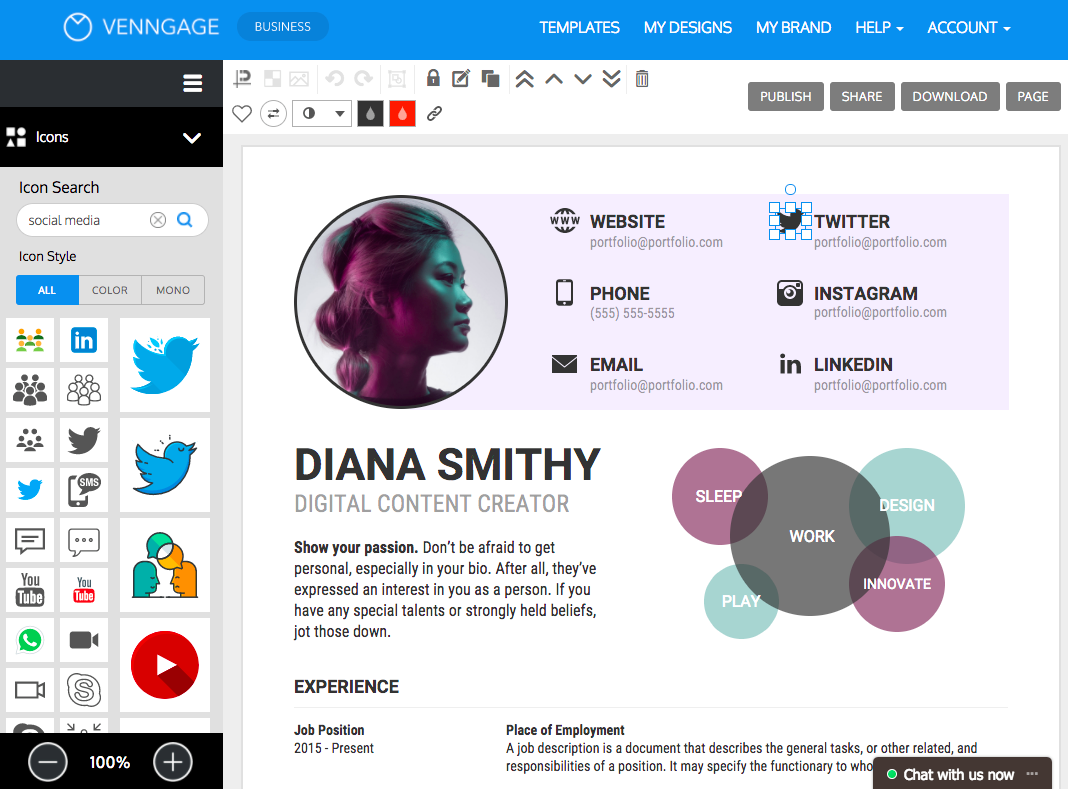 1068x789 Online Resume Maker Make Your Own Venngage Creative Creator Ima