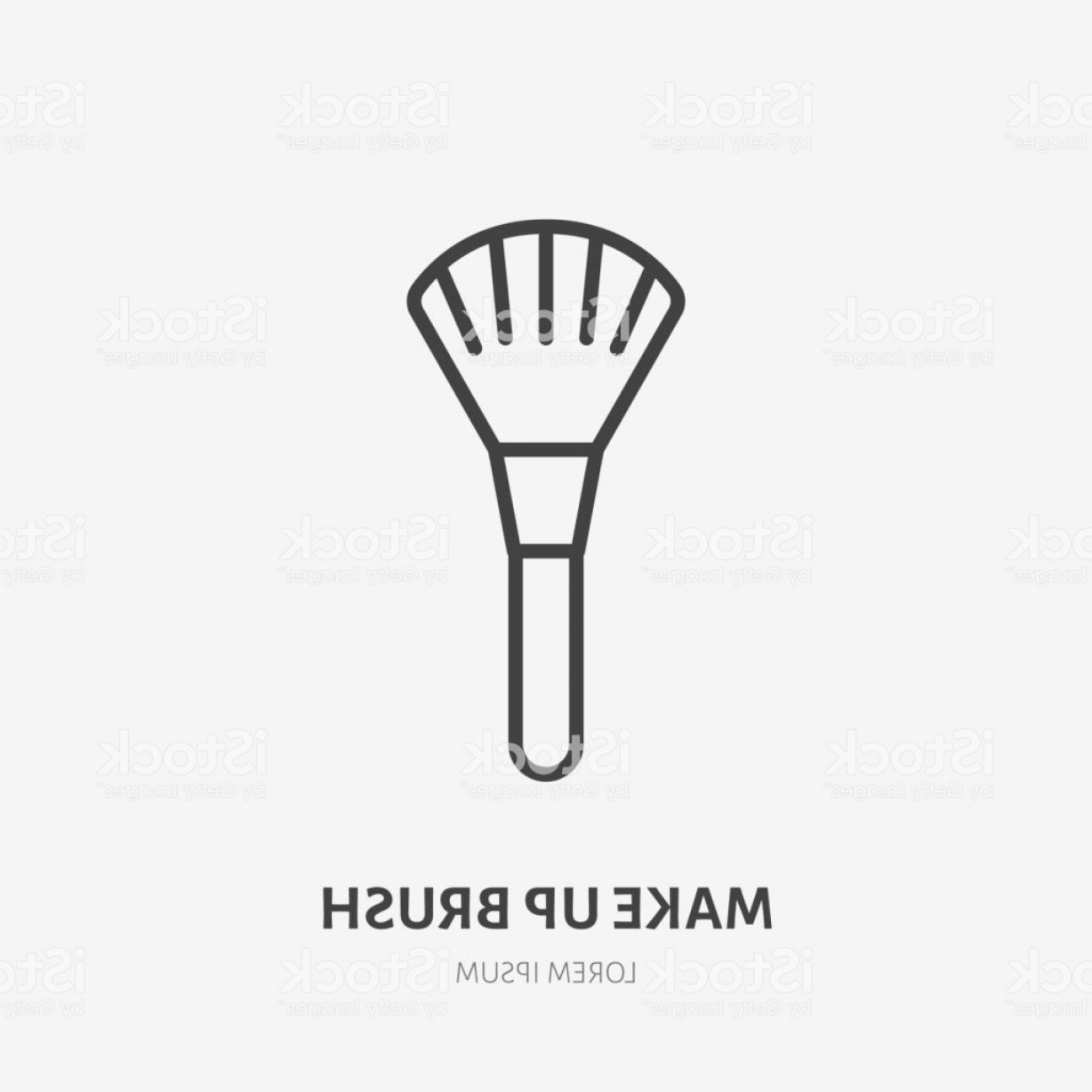 1228x1228 Makeup Brush Flat Line Icon Beauty Care Sign Illustration Of Make