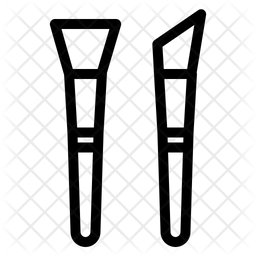 256x256 Makeup Brushes Icon Of Line Style