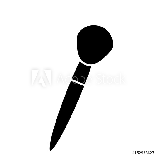 500x500 Makeup Brush Icon Over White Background Vector Illustration
