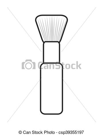 359x470 Flat Design Makeup Brush Icon Vector Illustration