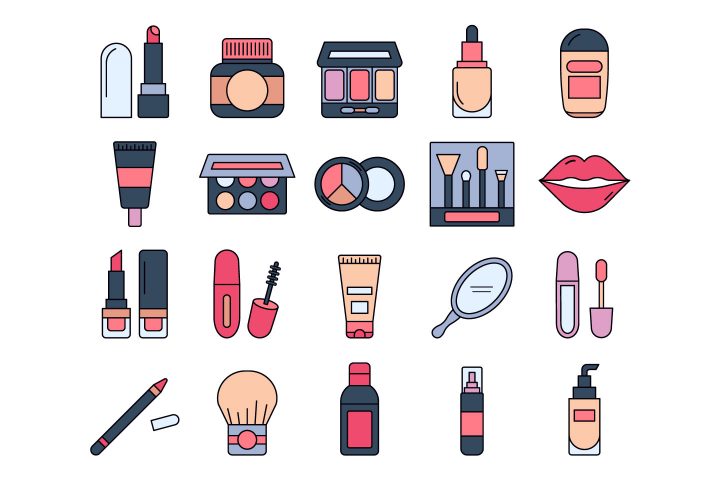 720x480 Set Of Free Makeup Icon Vector