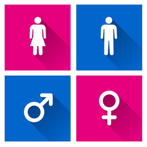 300x300 Illustration Of Male And Female Icons With Shadow Royalty Free