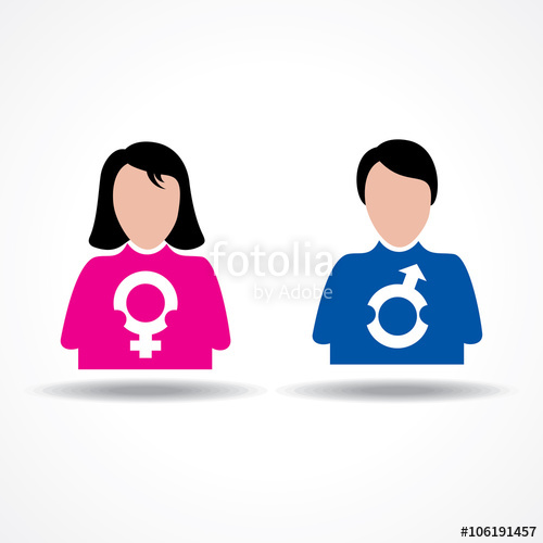 500x500 Male Female Icon Having Their Symbol Stock Vector Stock Image