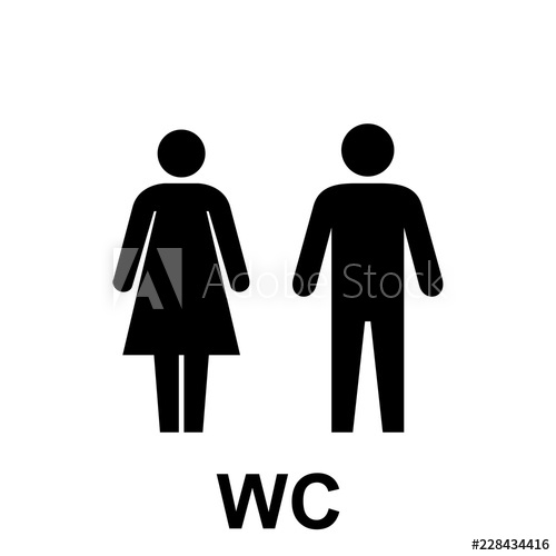 500x500 Wc Icon Toilet And Restroom Icon Male,female Symbol Bathroom