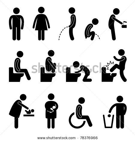 450x470 Toilet Bathroom Male Female Pregnant Handicap Public Sign Symbol