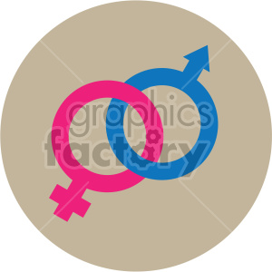300x300 Male Female Symbols Vector Icon On Tan Background Clipart Royalty